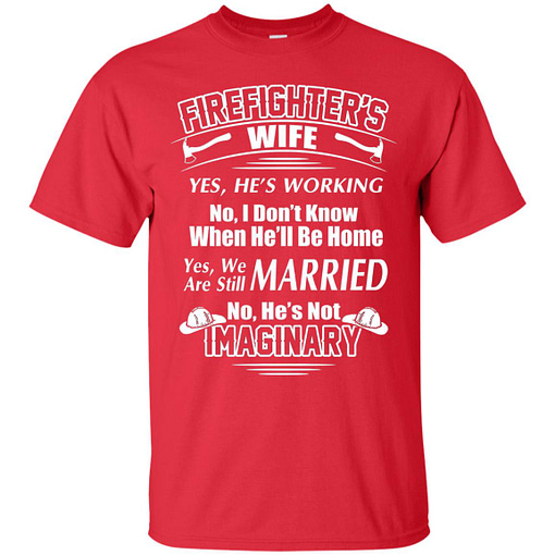Inktee Store - My Firefighter Husband Is Not Imaginary Men’s T-Shirt Image