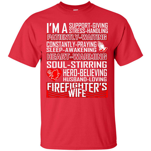 Inktee Store - I Am Support Giving Husband Loving Firefighter Wife Men’s T-Shirt Image