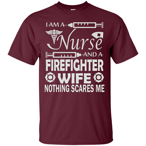 Inktee Store - I Am A Nurse And A Firefighter Wife Men’s T-Shirt Image