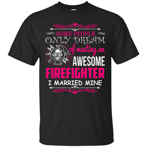 Inktee Store - Firefighters Wife Married An Awesome One Men’s T-Shirt Image