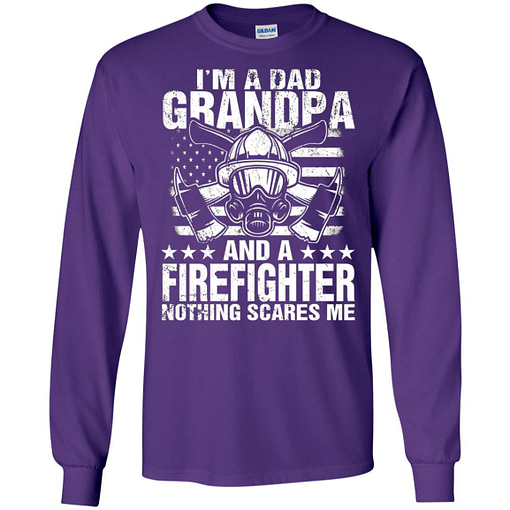 Inktee Store - Im A Dad Grandpa Firefighter Fathers Day Gift Long Sleeve T-Shirt Image