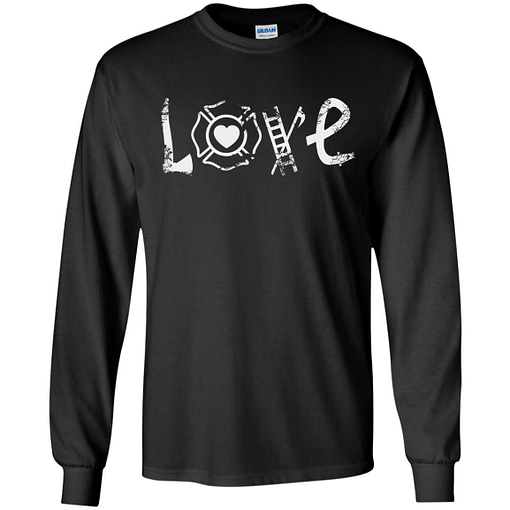 Inktee Store - Gift Christmas Firefighter Wife Daughter Son Father Long Sleeve T-Shirt Image
