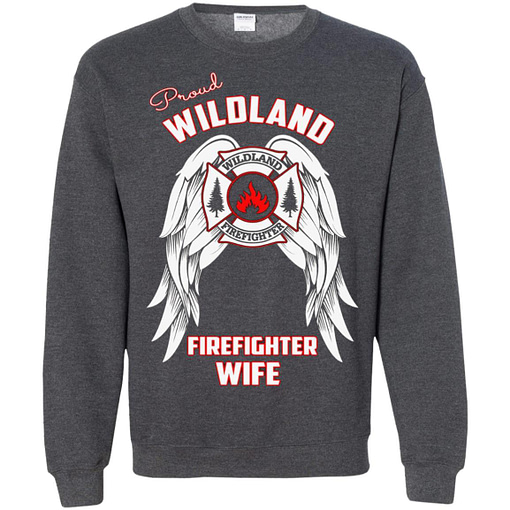 Inktee Store - Wildland Firefighter Wife Wings Thin Red Line Sweatshirt Image