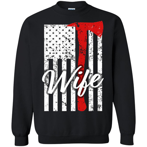 Inktee Store - Proud Firefighter Wife Thin Red Line Sweatshirt Image