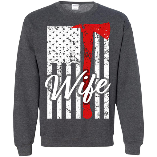 Inktee Store - Proud Firefighter Wife Thin Red Line Sweatshirt Image
