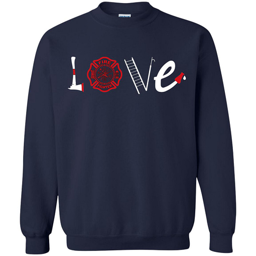 Inktee Store - Love Firefighters Support Firemen Sweatshirt Image
