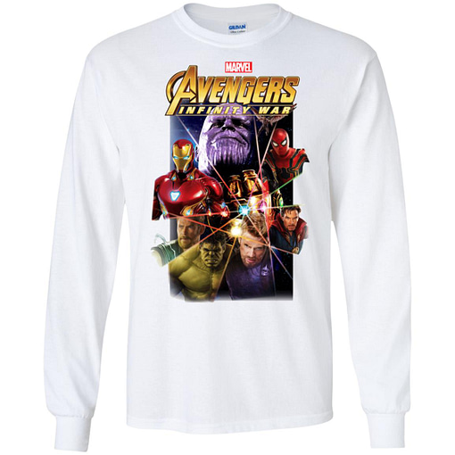 Inktee Store - Marvel Avengers Infinity War Gauntlet Prism Long Sleeve T-Shirt Image