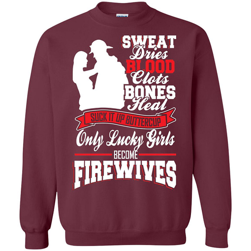 Inktee Store - Firefighters Wife Sweat Dries Blood Sweatshirt Image