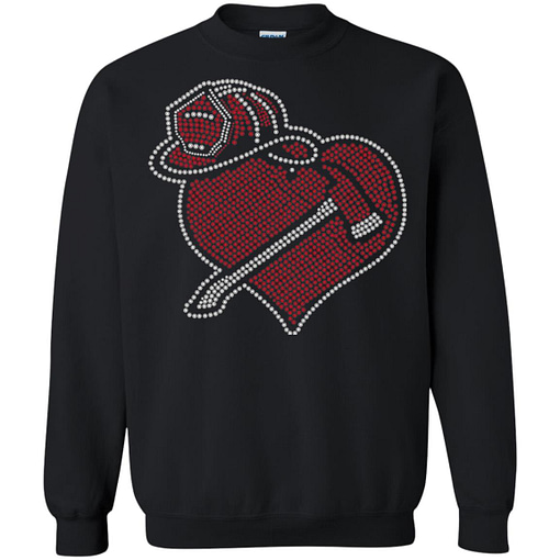Inktee Store - Firefighters Wife Heart And Hat Firefighter Sweatshirt Image
