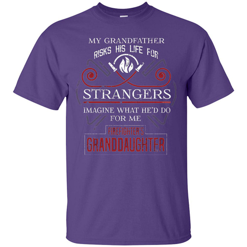 Inktee Store - Firefighters Granddaughter My Grandfather Risks His Life Men’s T-Shirt Image
