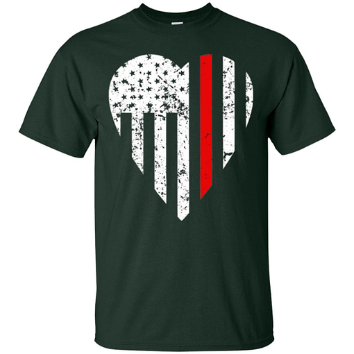 Inktee Store - Firefighter Wife Thin Red Line Heart Men’s T-Shirt Image