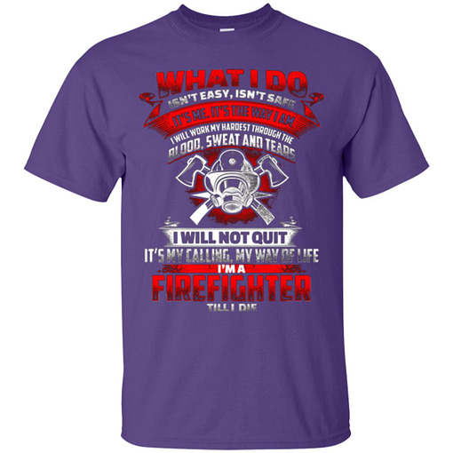 Inktee Store - Blood Sweat Tears Fun Firefighters Firefighting Back Men’s T-Shirt Image