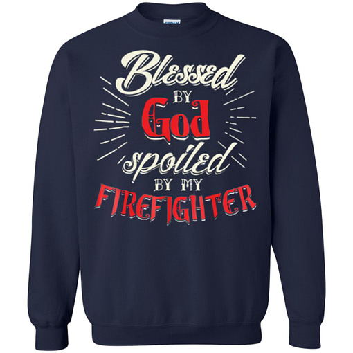 Inktee Store - Blessed By God Spoiled By My Firefighter Wife Gifts Sweatshirt Image