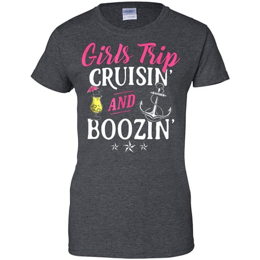 Inktee Store - Girls Trip Cruisin And Boozin Funny Cruise Vacation Women’s T-Shirt Image