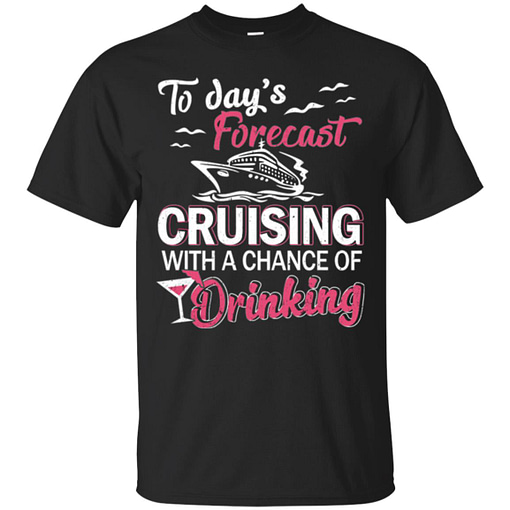 Inktee Store - Forecast Cruising With A Chance Of Drinking Men’s T-Shirt Image
