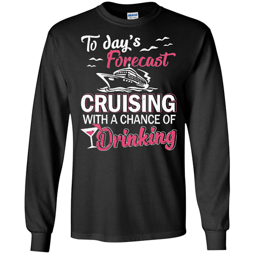 Inktee Store - Forecast Cruising With A Chance Of Drinking Long Sleeve T-Shirt Image