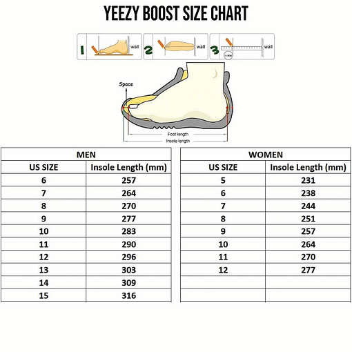 Yeezy Boost Size Chart