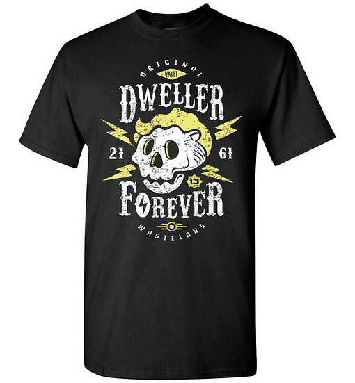Inktee Store - Dweller Forever Original Wasteland Vault Est. 2161 Fallout Men'S T-Shirt Image