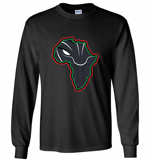 Inktee Store - African Black Panther Long Sleeve T-Shirt Image