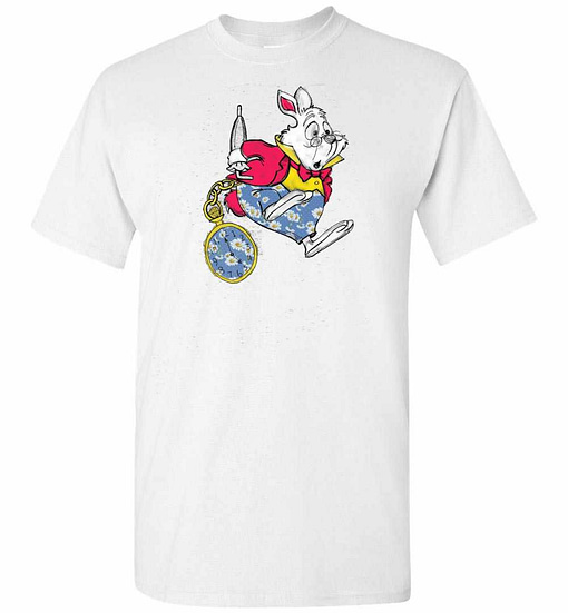 Inktee Store - Disney Alice In Wonderland Late White Rabbit Men'S T-Shirt Image