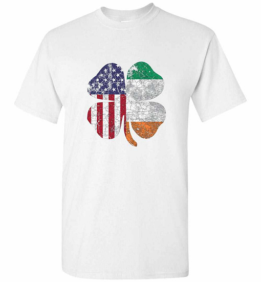 Inktee Store - Irish American Flag Ireland Shamrock St Patricks Day Men'S T-Shirt Image