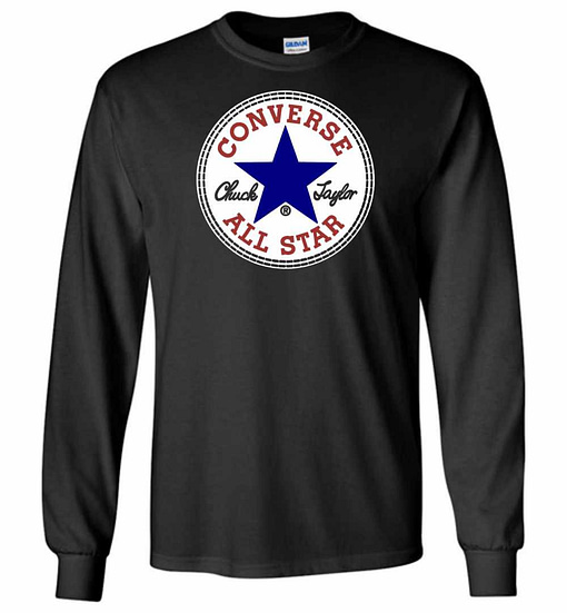 Inktee Store - Converse Navy Star Long Sleeve T-Shirt Image