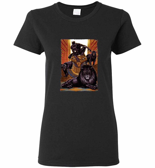 Inktee Store - Marvel Black Panther King In The Lion'S Den Graphic Women'S T-Shirt Image