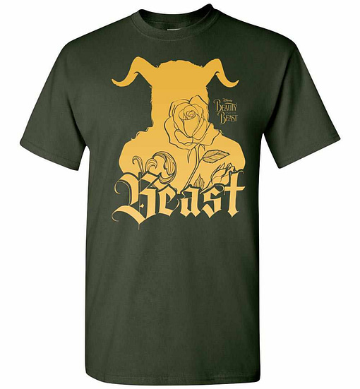 Inktee Store - Disney Beauty The Beast Sunset Silhouette Graphic Men'S T-Shirt Image