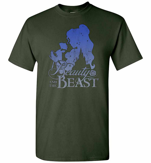 Inktee Store - Disney Beauty And The Beast Belle Smell A Rose Profile Men'S T-Shirt Image