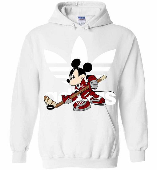 Inktee Store - Mickey Mouse Play Hockey Adidas Hoodie Image
