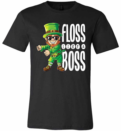 Inktee Store - Leprechaun Floss Like A Boss St Patricks Day Premium T-Shirt Image