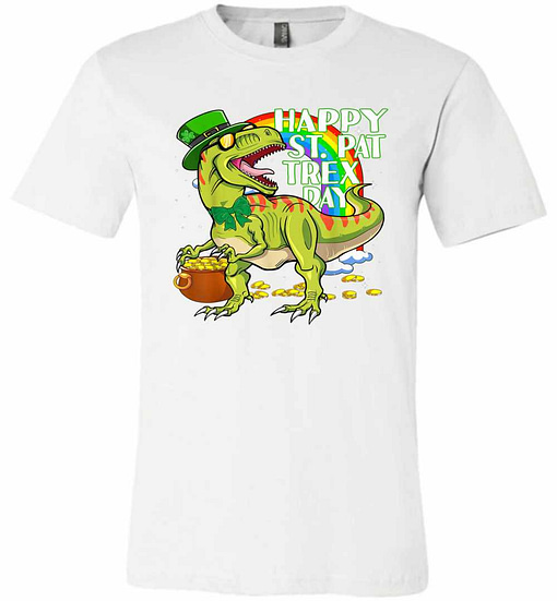 Inktee Store - Happy St. Pat T-Rex Day Dinosaur St. Patricks Day Premium T-Shirt Image