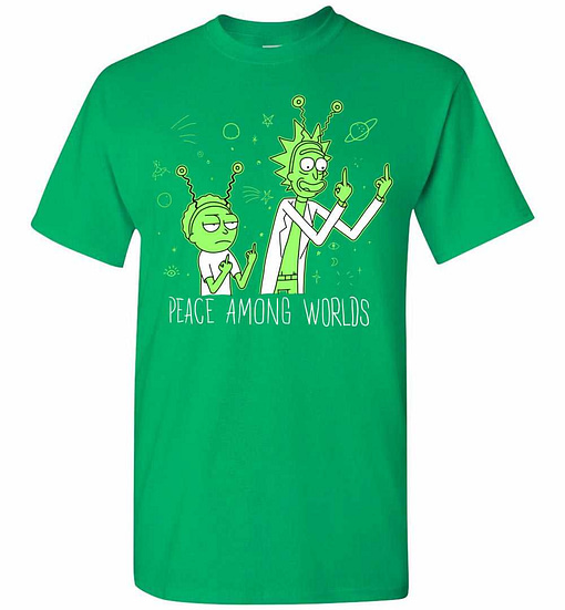 Inktee Store - Peace Among Worlds Rick And Morty Men'S T-Shirt Image