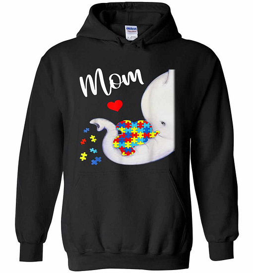 Inktee Store - Autism Awareness Autism Elephant Mom Cute Gifts Hoodies Image