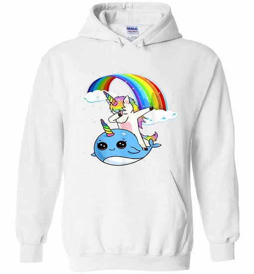 Inktee Store - Dabbing Unicorn With Narwhal And Rainbow Cute Hoodies Image