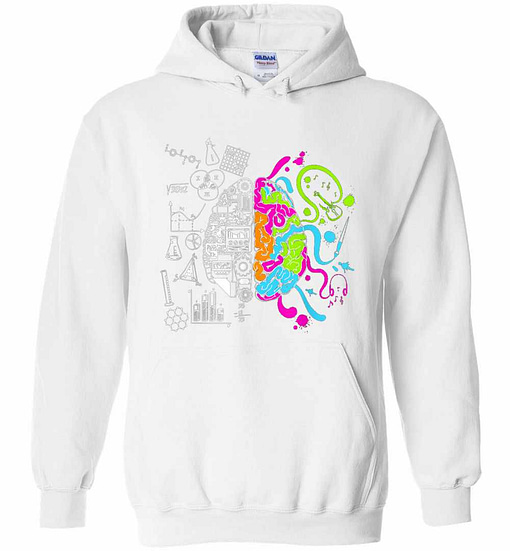 Inktee Store - Funny Brain Colorful Brain Science And Art Hoodies Image