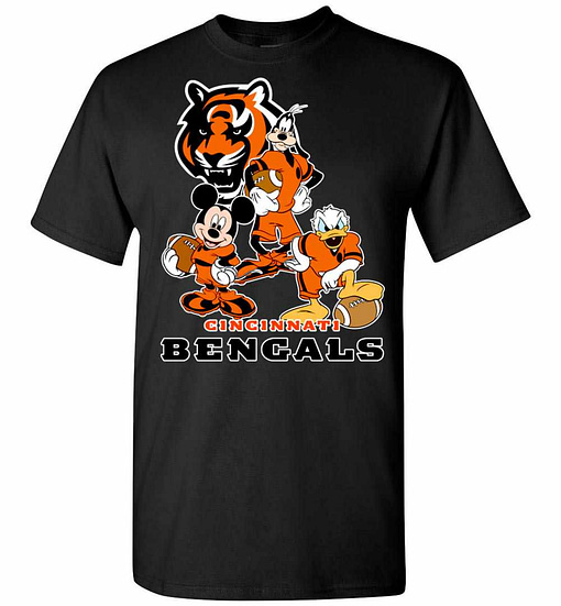 Inktee Store - Mickey Donald Goofy The Three Cincinnati Bengals Men'S T-Shirt Image