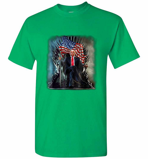 Inktee Store - Tshirt President Donald Trump On United States Throne Men'S T-Shirt Image