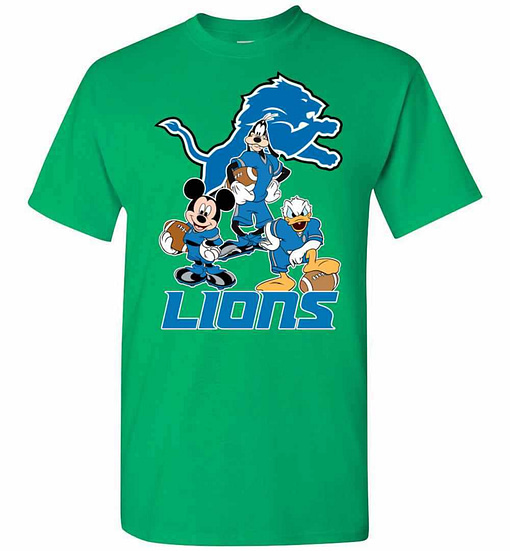 Inktee Store - Mickey Donald Goofy The Three Detroit Lions Football Men'S T-Shirt Image