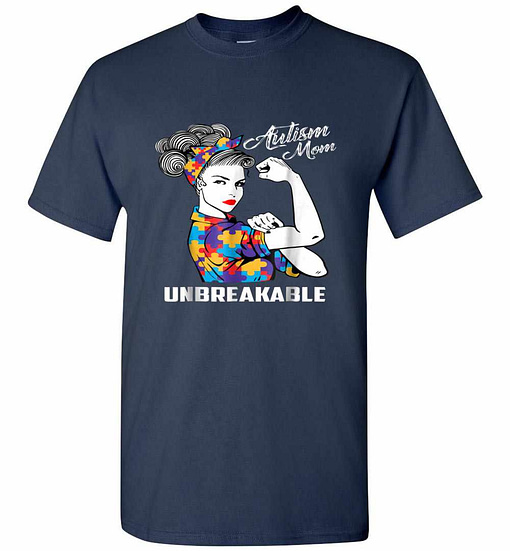 Inktee Store - Autism Mom Unbreakable Autism Awareness Gift Men'S T-Shirt Image