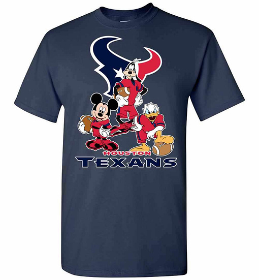 Inktee Store - Mickey Donald Goofy The Three Houston Texans Football Men'S T-Shirt Image