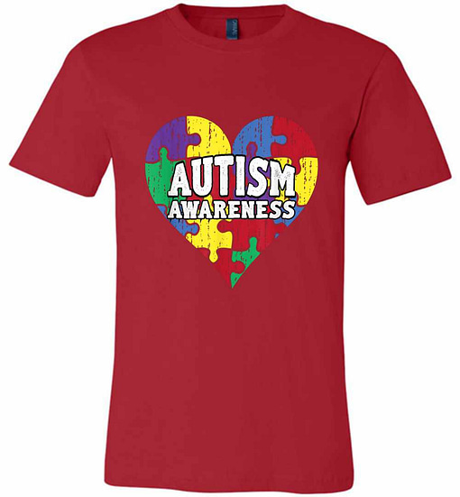 Inktee Store - Heart Puzzle Autism Awareness Premium T-Shirt Image