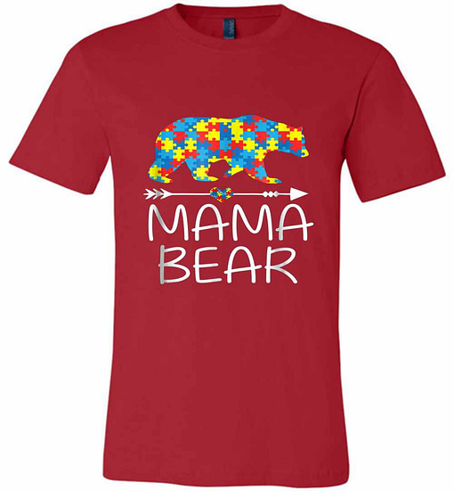 Inktee Store - Mama Bear Autism Awareness Autism Mom,Mommy Premium T-Shirt Image