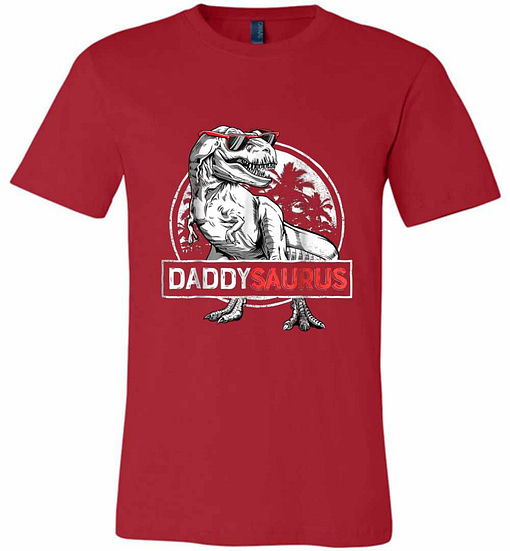 Inktee Store - Daddysaurus Fathers Day Gifts T Rex Daddy Saurus Men Premium T-Shirt Image