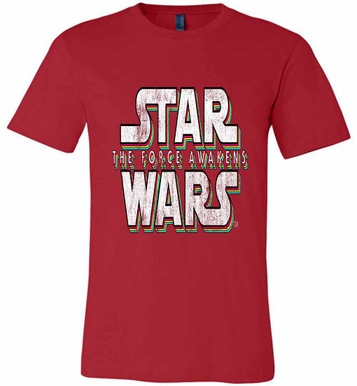 Inktee Store - Star Wars Force Awakens Distressed Logo Premium T-Shirt Image