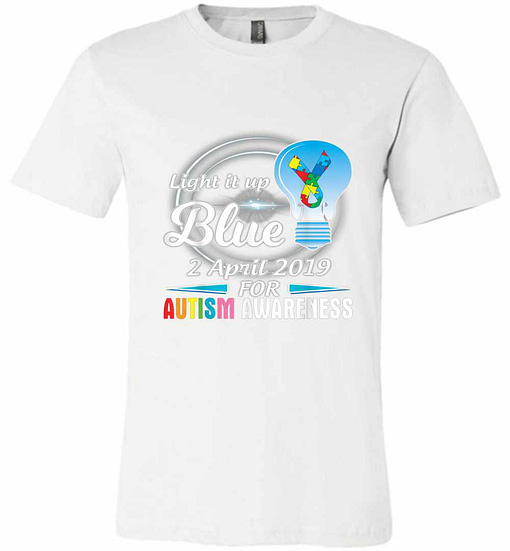 Inktee Store - Light It Up Blue 2 April 2019 For Autism Awareness Premium T-Shirt Image