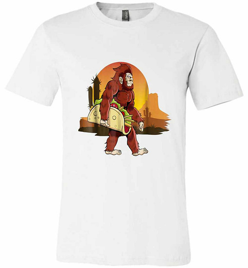 Inktee Store - Bigfoot Carrying Taco Cinco De Mayo Sasquatch Premium T-Shirt Image