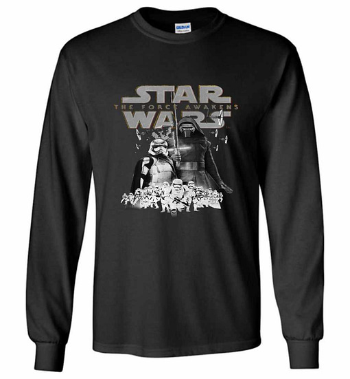 Inktee Store - Star Wars Force Awakens Sketch Long Sleeve T-Shirt Image