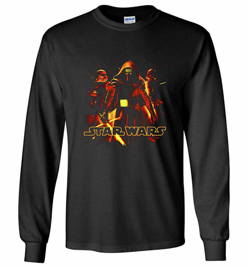 Inktee Store - Star Wars Kylo Ren Trisaber Glow Long Sleeve T-Shirt Image