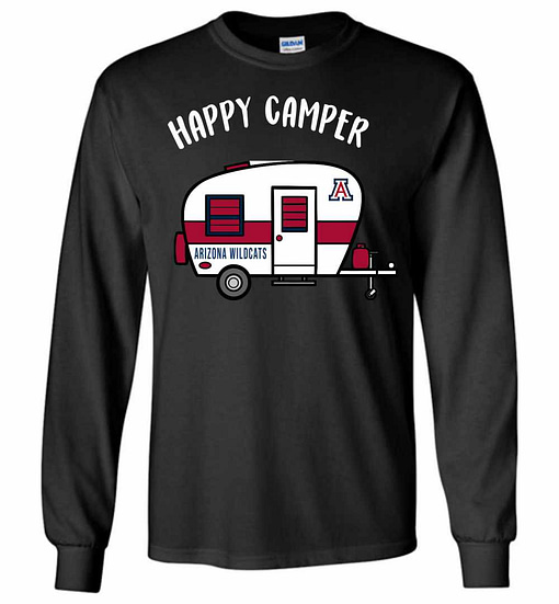 Inktee Store - Arizona Wildcats Happy Camper Long Sleeve T-Shirt Image
